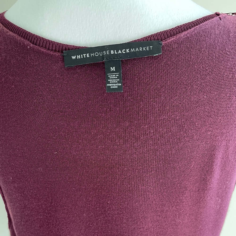 White House Black Market Cabernet Fringe Hem Tank - Picture 7 of 8
